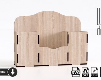 Portalápices de madera, archivos vectoriales de madera cortados con láser
