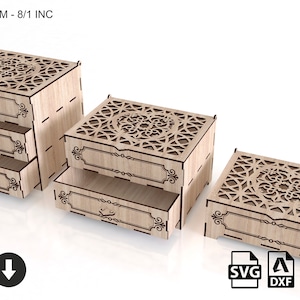 Laser Cut Chest of Drawers Jewelry Box SVG Files (digital Download) - Etsy