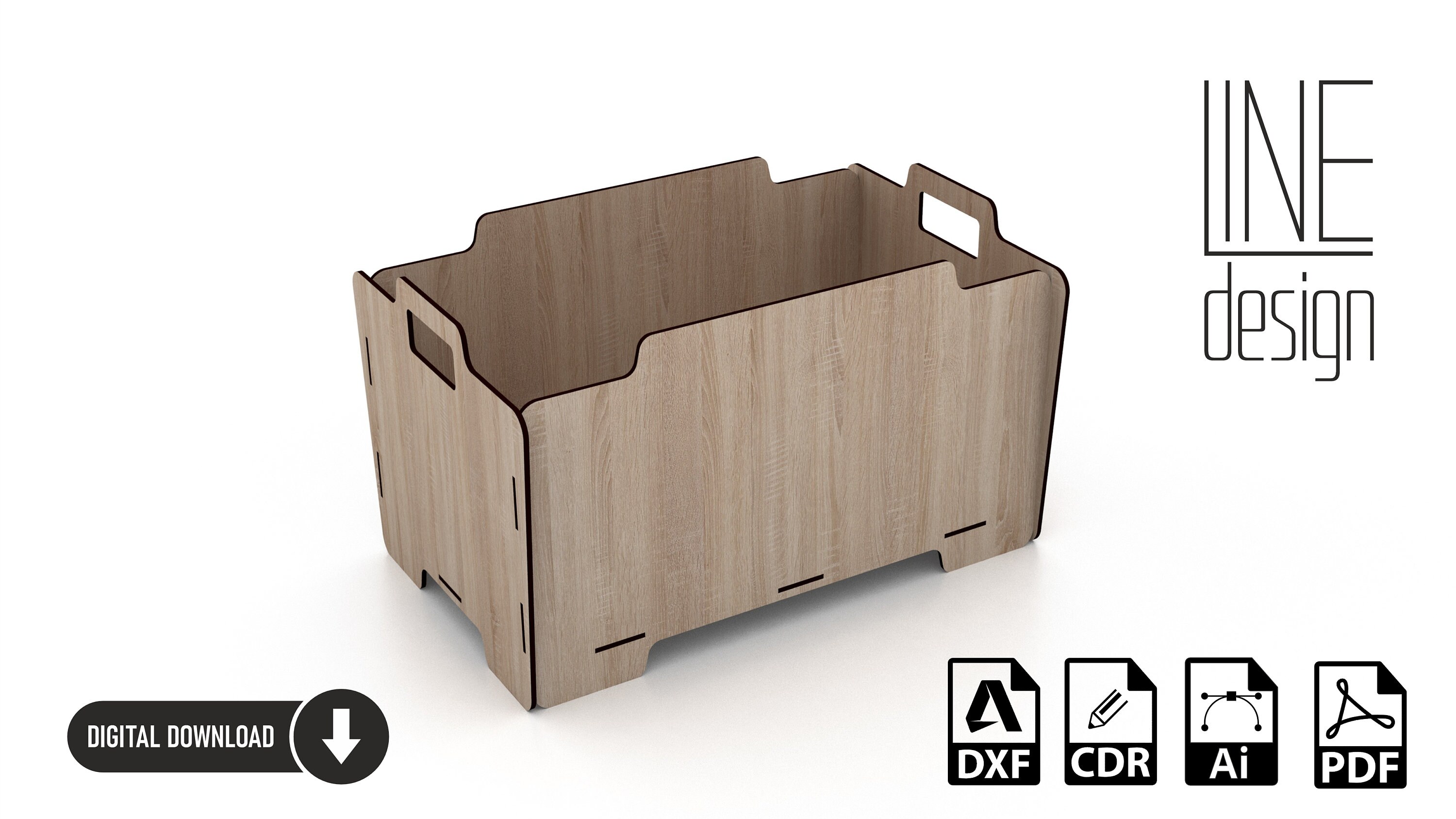 Stackable Laser Cut Basket Storage Box Files 3mm Drawing - Etsy