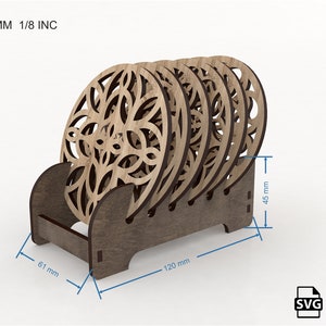 Coaster Jigs Vector Coasters Laser Cut Files 6 Different Patterned Boxed Vector Svg Files ...