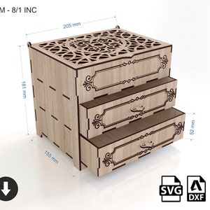 Laser Cut Chest of Drawers Jewelry Box SVG Files (digital Download) - Etsy