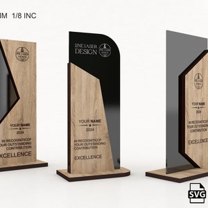 Pacchetto di 3 diversi disegni, trofeo, file tagliati al laser, file in formato SVG, trofeo per legno e plexiglass, file tagliati al laser