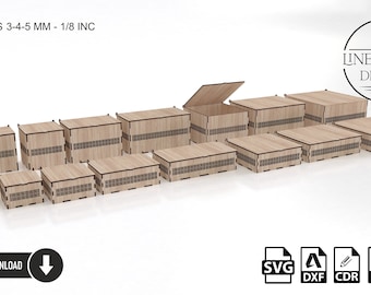 Laser Cut Hinged Lid Box Files – 16 Sizes, 4 Material Thicknesses (Digital Download)