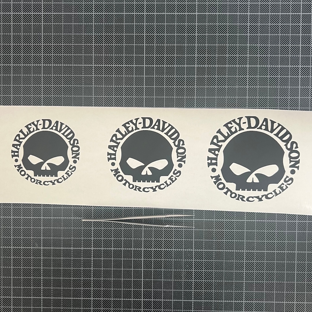 2 Autocollants Réservoir Harley-Davidson - Design Blanc Et Orange, Finition Brillante