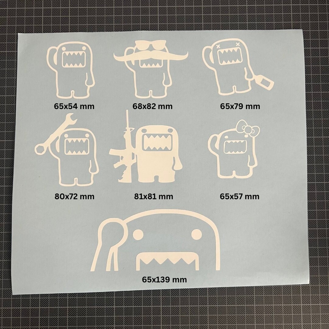JDM Domo Sticker Set Funny Decal Car Tuning Etsy