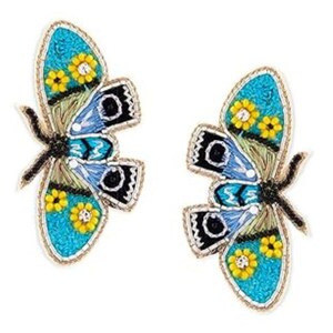 Handmade Beaded Butterfly Earrings – Pink & Purple Statement Jewelry