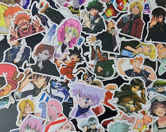 Assorted anime stickers, 1-100 Personalized themed anime stickers, cute vinyl waterproof cartoon stickers, Cute stickers