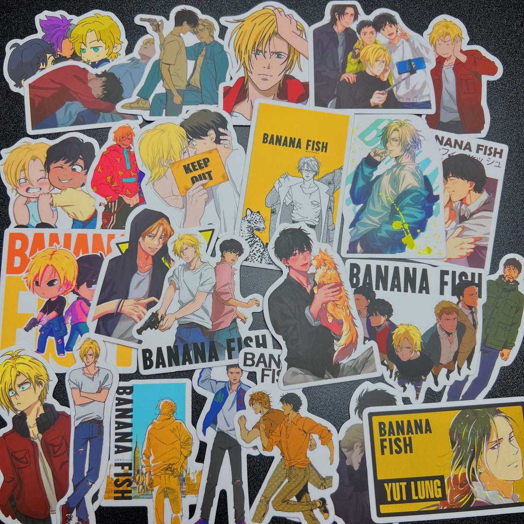 Banana Fish Stickers, 1100 Assorted Banana Fish Stickers, Waterproof