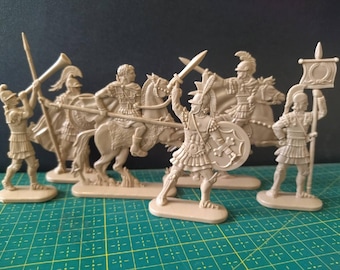 Alessandro Magno: Gruppo di Comando, set di miniature piatte in plastica di LAD.