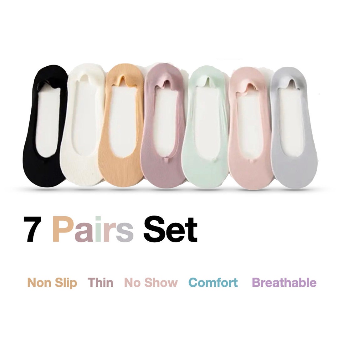 Non Slip Thin No Show Socks, Low Cut Liner Invisible Hidden Socks for