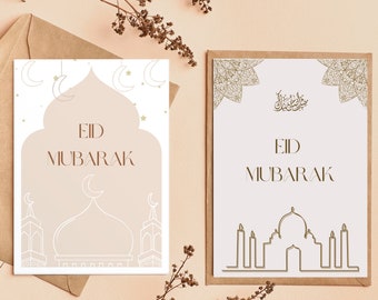 Eid Mubarak Digital Card Bundle | Digital Eid Cards | Eid Greeting Card | 2 Card Bundle | Digital Download | Digital Greeting Card