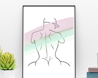 Male Body Line Art, Abstract male body art, LGBT Art, Man body poster, naked male art print, digital man art, man figure wall art