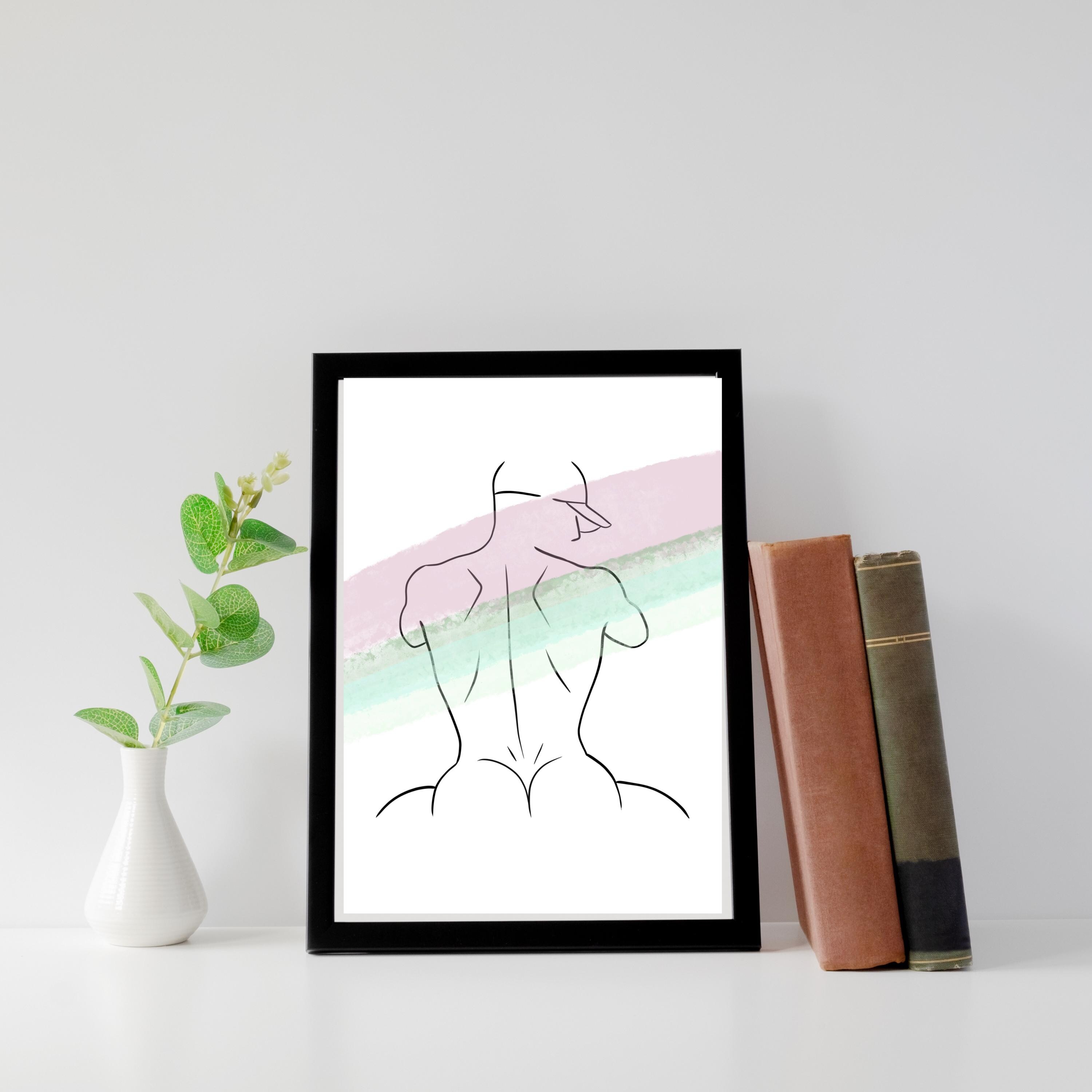 Male Body Line Art, Abstract Male Body Art, LGBT Art, Man Body Poster ...