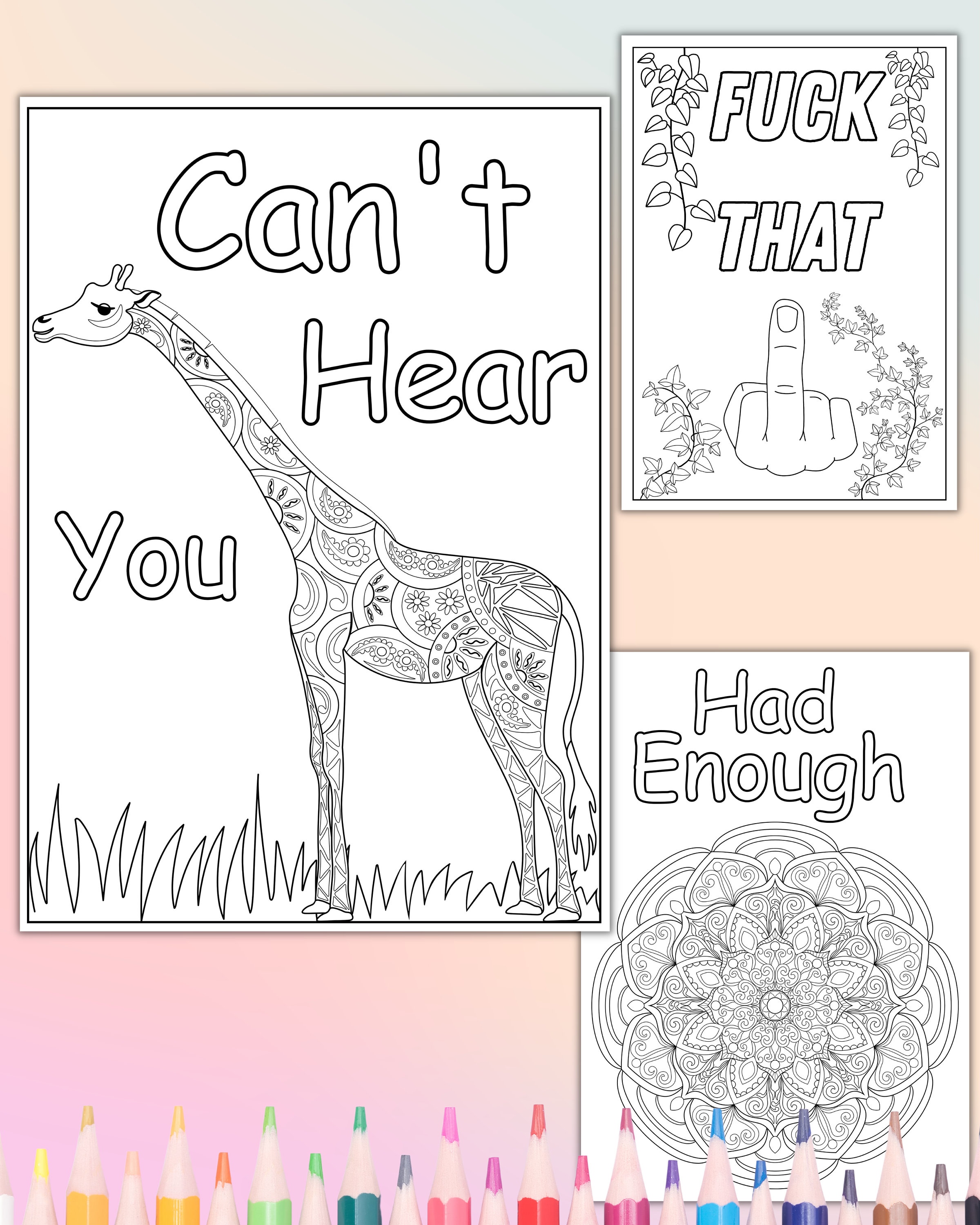 Funny Adult Colouring Pages A4 - Il Fullxfull.4819434174 Euld 