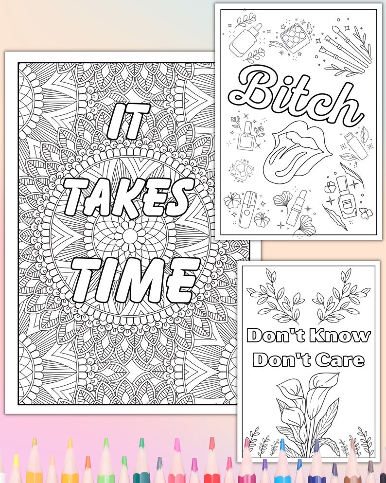 Funny Adult Colouring Pages A4 Printable Sassy Colouring in - Etsy