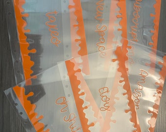 A5 Cash Envelopes: Handmade Drip Design, Set of 6