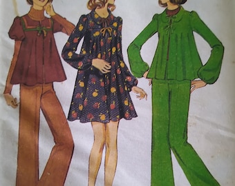 Girls Vintage Pants Suit and Dress Sewing Pattern Style 3911 Size 10