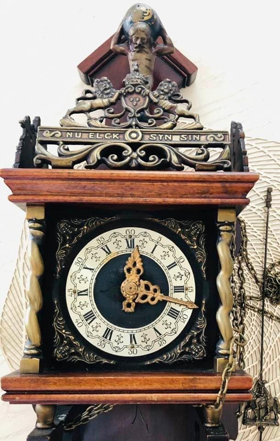 Vintage Dutch Wall Clock Nu Elck Sun Sin Etsy