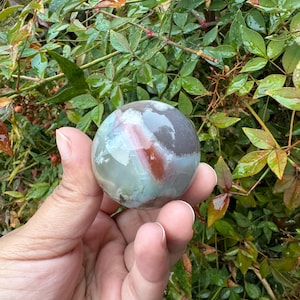 Green Flower Agate Rare Colorful Flower Agate Sphere