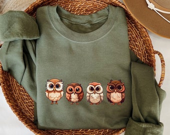 Cute Owl Sweatshirt | Owl Sweatshirt Bird Sweatshirt Owl Sweater Owl Lover Gift Owl Pullover Nature Animal Unisex Sweatshirt Owl Crewneck