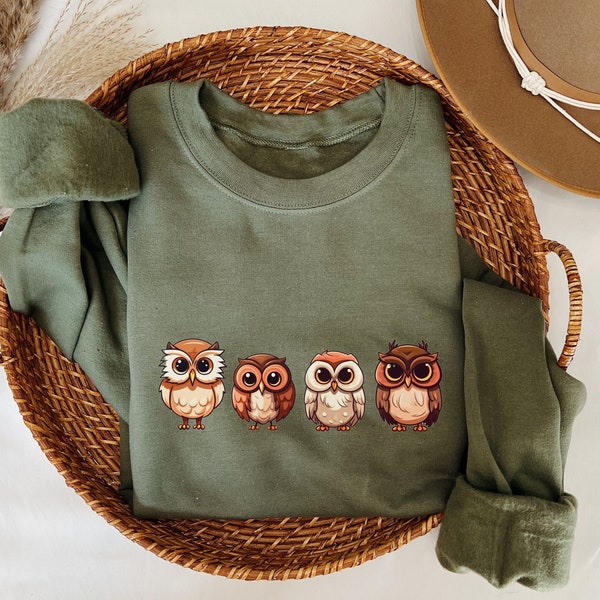 Cute Owl Sweatshirt | Owl Sweatshirt Bird Sweatshirt Owl Sweater Owl Lover Gift Owl Pullover Nature Animal Unisex Sweatshirt Owl Crewneck