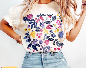 Comfort Colors Summer Berries T-shirt: Vintage Cottagecore Fruit Garden Tee