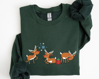 Rudolph The Red Nosed Reindeer Sweatshirt | Rudolph Christmas Sweatshirt, Christmas Eve Sweatshirt, Festive Holiday Sweater, Rudolph Sweater