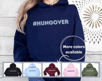Hashtag Hangover Hoodie | Monochrome Print Hungover Hoodie, Funny Drinking Hoodie, 21st Birthday Gift, 21st Birthday Hoodie