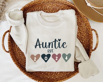 Personalized Auntie Sweatshirt | Custom Aunt Sweatshirt, Auntie Sweater, Auntie Crewneck, Aunt To Be Gift, Pregnancy Announcement Gift