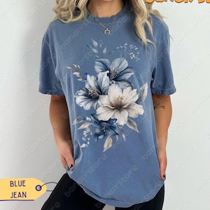 Vintage Art Nouveau Floral Tshirt | Comfort Colors Art Nouveau Shirt, Cottagecore Botanical Floral Tee, Boho Wildflowers Shirt, Gift For Her