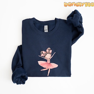Coquette Ballerina Sweatshirt | Cute Ballet Dancer Sweatshirt, Ballet Mom Sweatshirt, Soft Girl Era Aesthetic, Coquette Crewneck Sweater