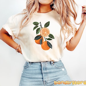 Boho Oranges Tshirt | Comfort Colors Summer Orange Fruit Shirt, Cottagecore Citrus Shirt, Vintage Graphic Oranges Tshirt, Gift For Her
