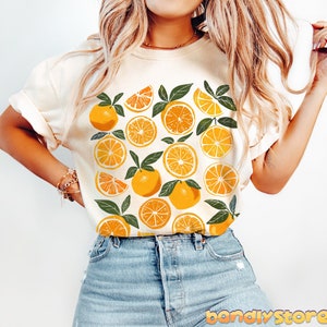 Cute Oranges Tshirt | Comfort Colors Summer Orange Fruit Shirt, Cottagecore Citrus Shirt, Vintage Oranges Graphic Tshirt, Gift For Her
