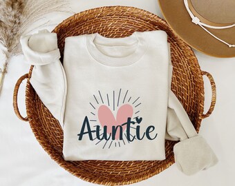 Boho Auntie Sweatshirt | Cool Aunt Sweatshirt, Auntie Crewneck Sweater, Aunt To Be Gift, Pregnancy Announcement Gift