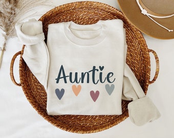 Boho Auntie Sweatshirt | Cool Aunt Sweatshirt, Auntie Sweater, Auntie Crewneck, Aunt To Be Gift, Pregnancy Announcement Gift