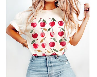 Cherry T-shirt: Comfort Colors Cottagecore Fruit Graphic Tee