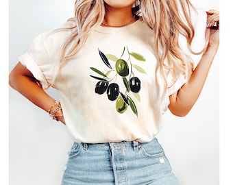 Olive Branch T-Shirt: Comfort Colors Vintage Graphic Garden Tee