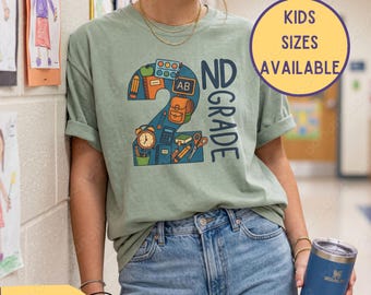 Second Grade Teacher T-Shirt: Comfort Colors 2nd Grade Tee For Teachers And Kids