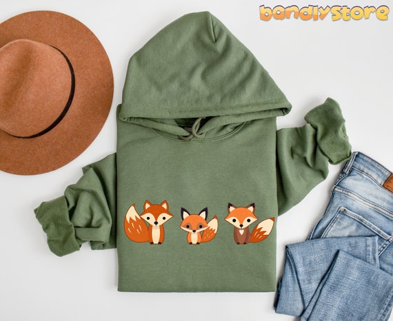 Cute Foxes Hoodie | Fox Hoodie, Fox Sweater, Cute Animal Hoodie, Fox Sweatshirt, Fox Christmas Gift, Wildlife Hoodie, Gifts For Fox Lovers