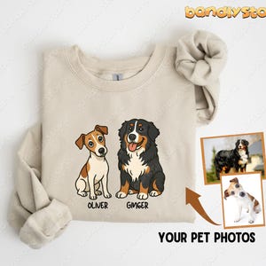 Custom Pet Portrait Sweatshirt From Photo | Personalized Pet Portrait Sweater, Custom Pet Drawing Dog Or Cat Crewneck, Custom Pet Sweatshirt