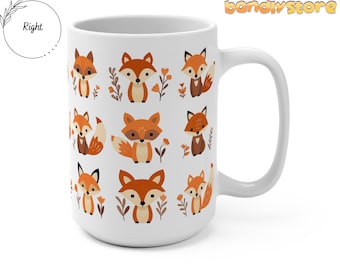 Cute Foxes Mug 15oz | Fox Mug, Fox Coffee Mug, Gifts For Fox Lovers, Fox Christmas Gift, Cute Animal Mug, Unique Animal Print Mug