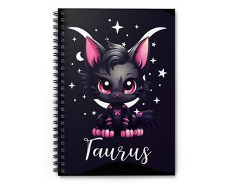 Taurus Zodiac Spiral Notebook - Ruled Line, 118 pages, Zodiac Notebook, Student Notebook, Astrology Notebook, Lined Notebook