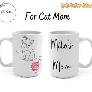 Personalized Cat Parent Mug 15oz | Custom Cat Owner Coffee Mug Cat Mom Mug Custom Cat Mama Mug Cat Dad Mug Kitty Coffee Mug Kitten Mug Cup