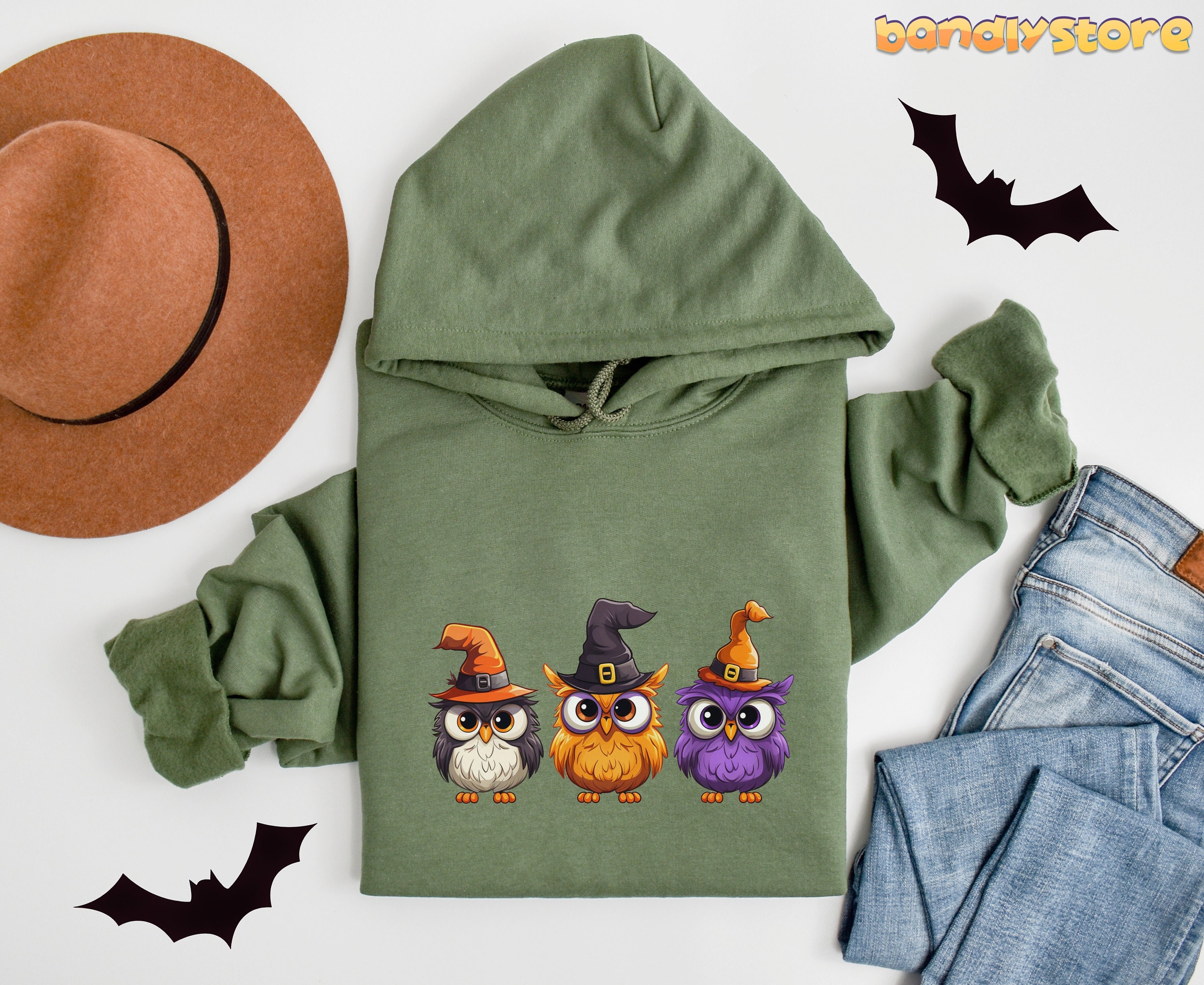 Halloween Owl Hoodie | Cute Owl Hoodie, Owl Pullover, Owl Sweater, Fall Owl Hoodie, Bird Hoodie, Hal