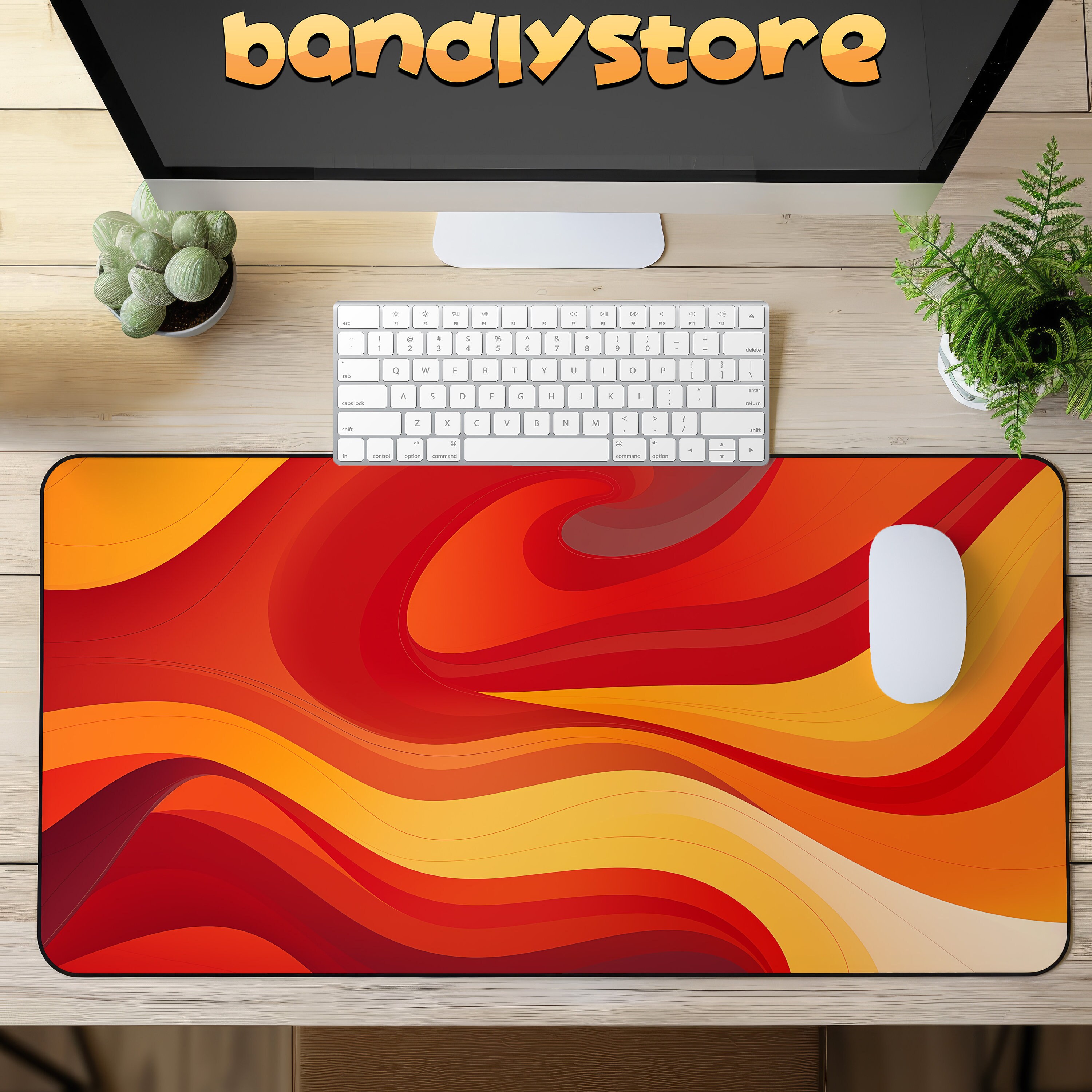 Abstract Red Desk Mat Orange Desk Mat, Lava Desk Mat, Neoprene Gaming ...