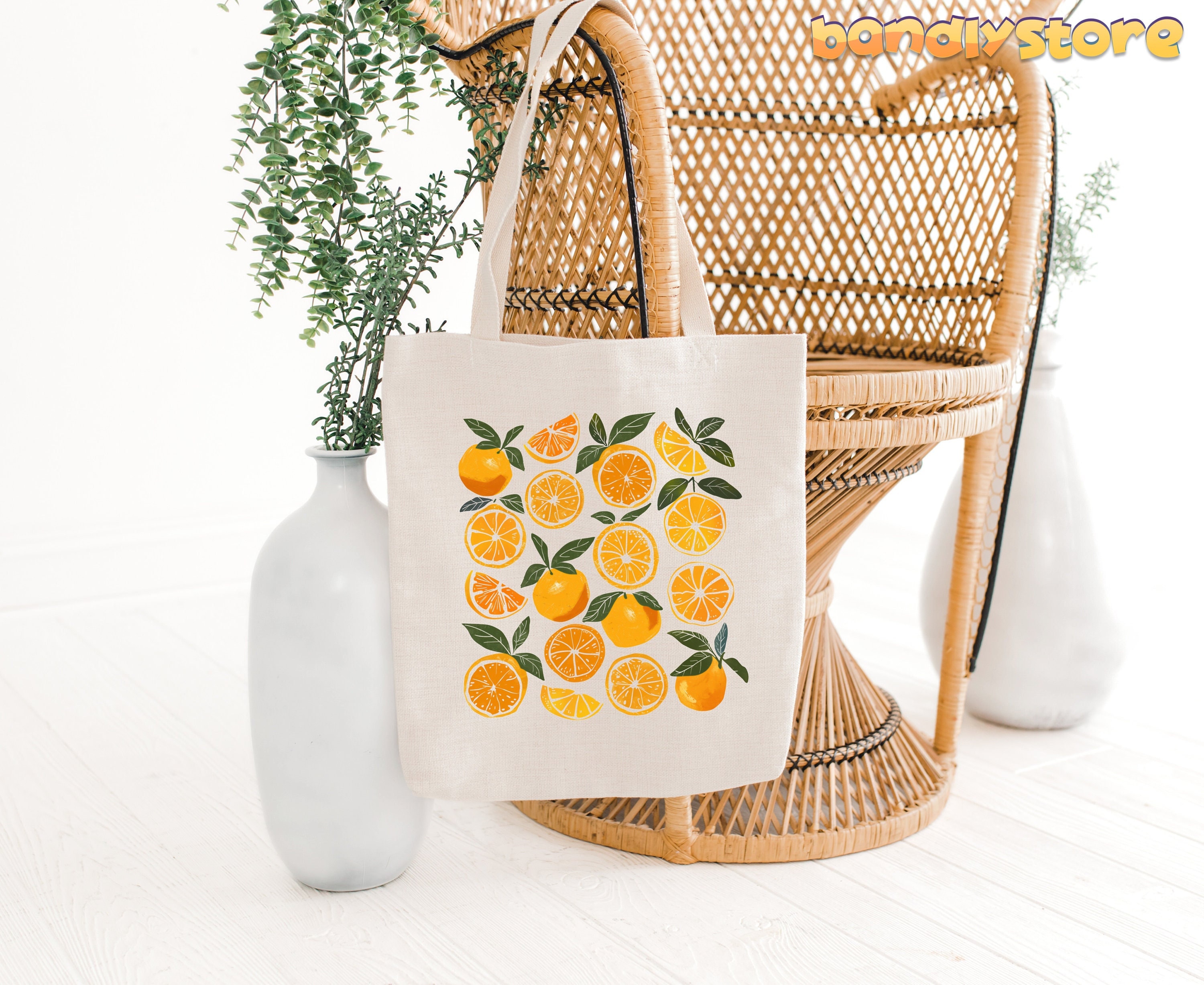 Cute Oranges Tote Bag | Cottagecore Tote Bag, Summer Orange