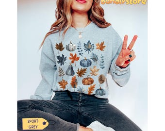 Vintage Fall Leaves Sweatshirt: Cottagecore Autumn Gildan Crewneck