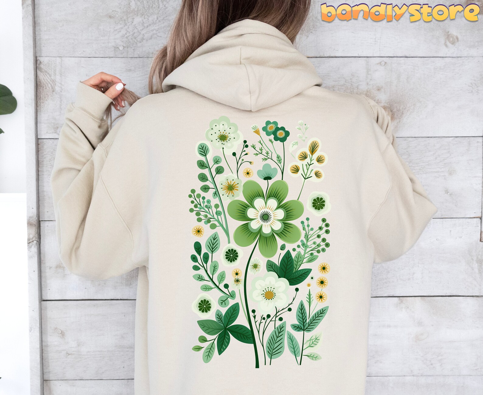 Scandinavian Art Wildflowers Back Print Hoodie | Wildflower Hoodie ...