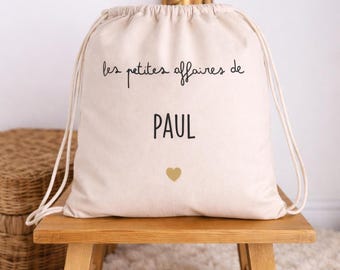 Pochon Personnalisé | Sac Crèche Enfant | Sac affaires Bébé | sac tenue naissance | sac maternelle prénom | sac change prénom | sac à goûter