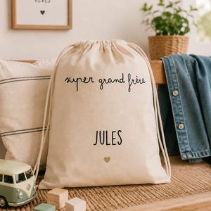 Grande pochette personnalisé pour grand frère / grande soeur - Kit de survie Grande pochette personnalisé pour grand frère / grande soeur - Kit de survie